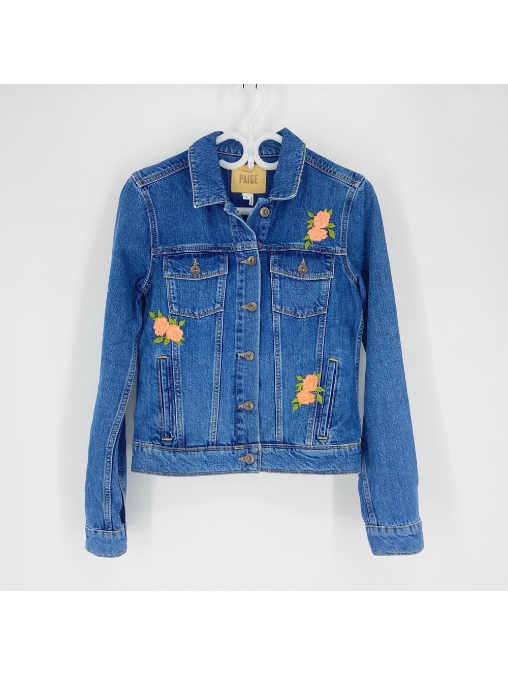 PAIGE Women's Rowan Denim Jacket-Indigo Rosemont Patch Small